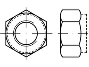 Écrou hexagonal frein tout métal - DIN 6924 - ISO 7040 - ISO 10512 ( pas fin )