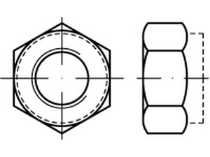 Écrou hexagonal frein tout métal - DIN 6925 - ISO 7042 - ISO 10513 ( Pas fin )