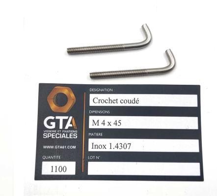 Crochet coudé 1.4307 -GTA
