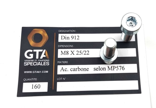 Din 912 Acier selon MP576 -GTA