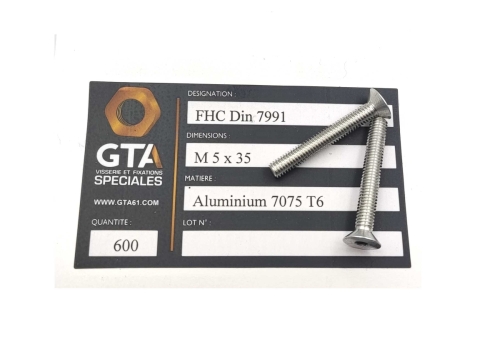 FHC Din 7991 ISO 10642 Aluminium T6 7075 -GTA