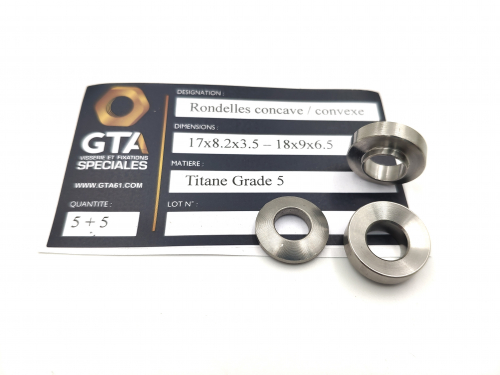 Rondelle Concave convexe - Titane Grade 5 -GTA