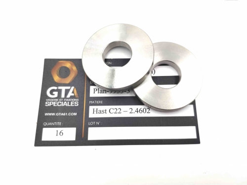 Rondelle spéciale alloy C22 2.4602 -GTA