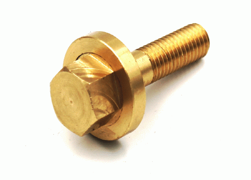 Hexagon head screw with flange M 8x30 Brass