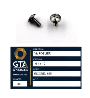 Vis poelier inconel 625 -GTA